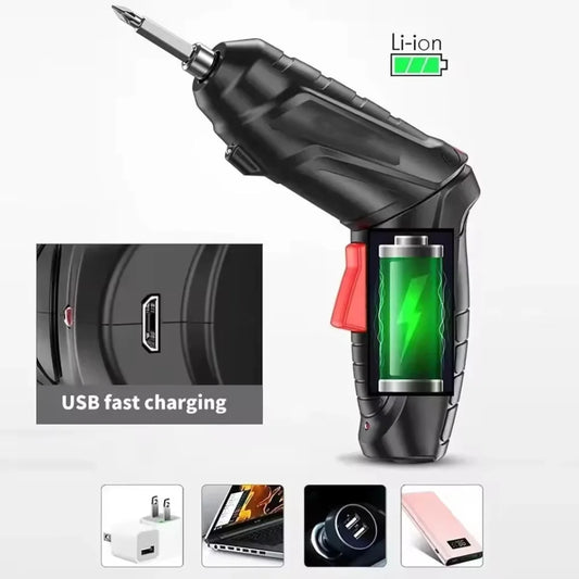 Kit Parafusadeira Elétrica Recarregável com Maleta e Acessórios