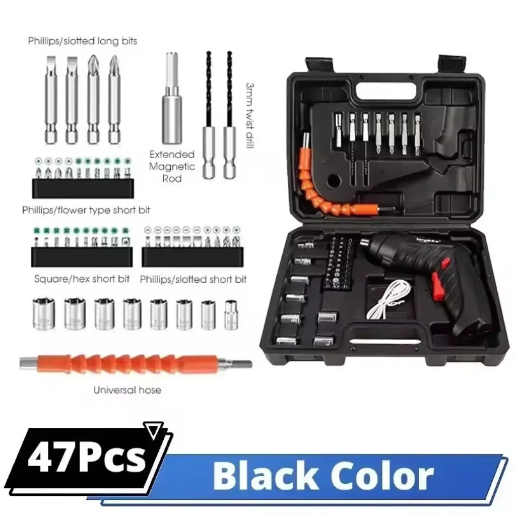 Kit Parafusadeira Elétrica Recarregável com Maleta e Acessórios