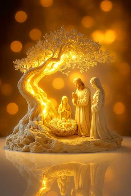 Escultura Iluminada Árvore da Vida