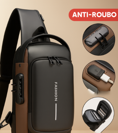 Bolsa Transversal Masculina Antifurto – Tech Urban Premium