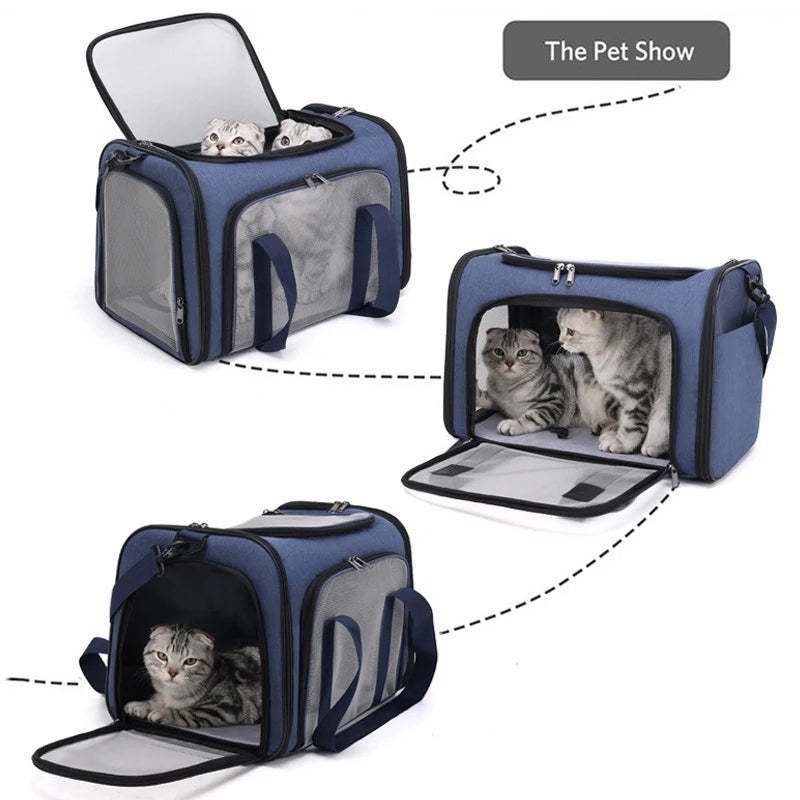 Bolsa de Transporte Dobrável para Pets com Ventilação e Conforto