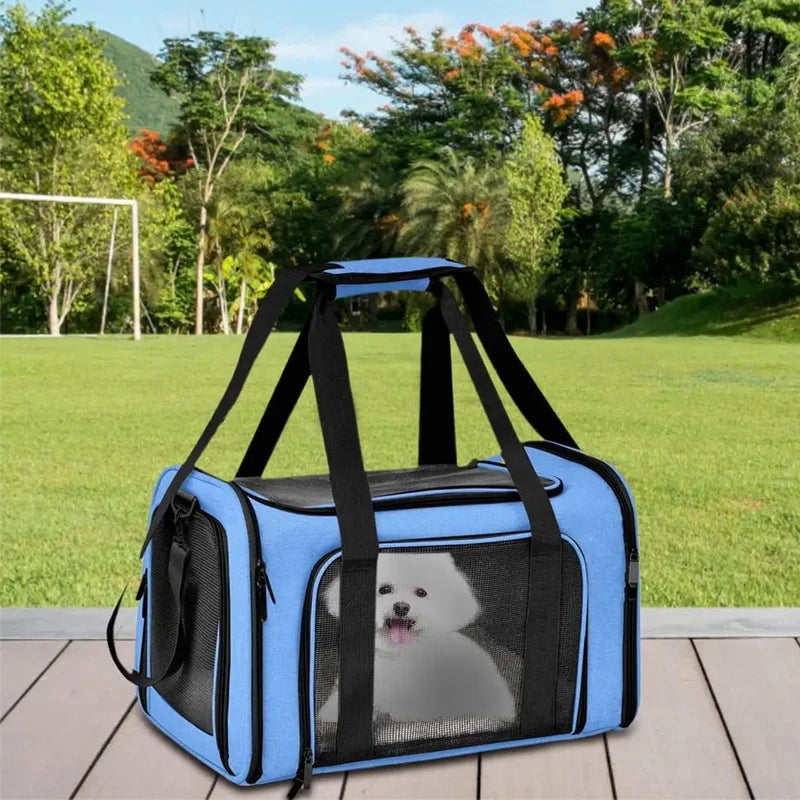 Bolsa de Transporte Dobrável para Pets com Ventilação e Conforto