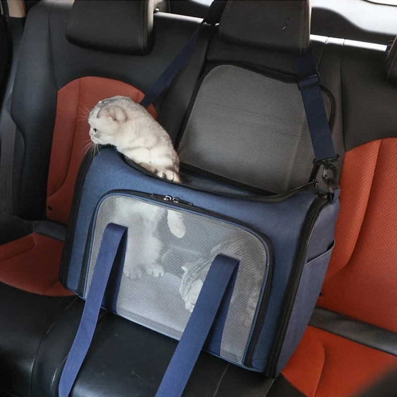 Bolsa de Transporte Dobrável para Pets com Ventilação e Conforto