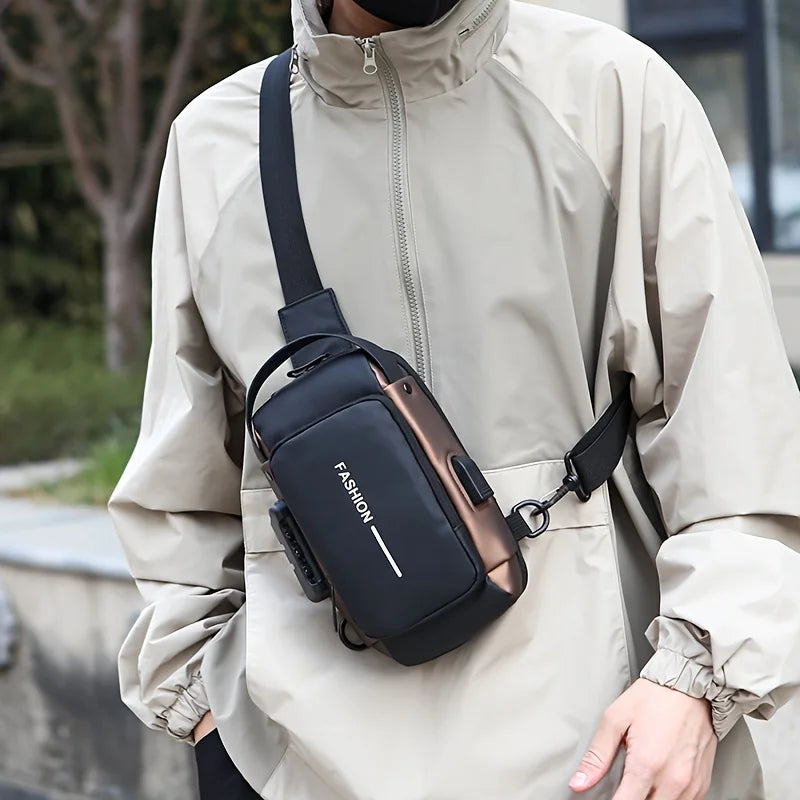 Bolsa Transversal Masculina Antifurto – Tech Urban Premium