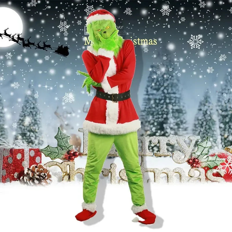 Fantasia Natalina Grinch – Adulto Completa com Roupa e Máscara
