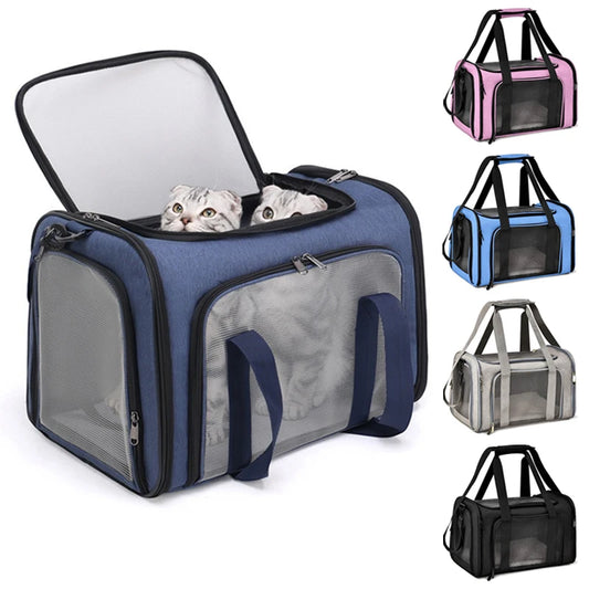 Bolsa de Transporte Dobrável para Pets com Ventilação e Conforto