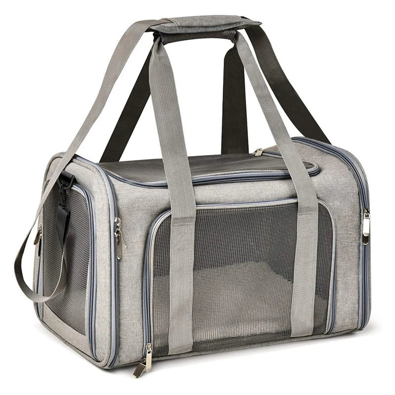 Bolsa de Transporte Dobrável para Pets com Ventilação e Conforto