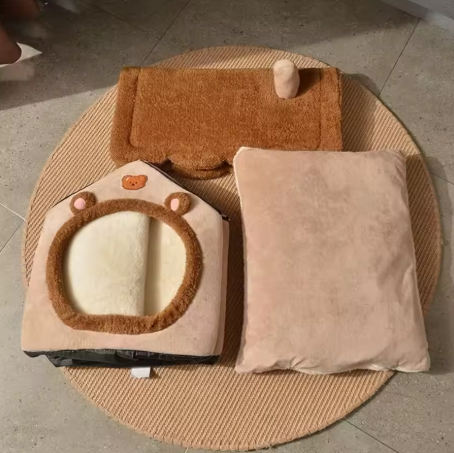 Casinha de Pelúcia BearHome – Para Gatos e Cães Pequenos