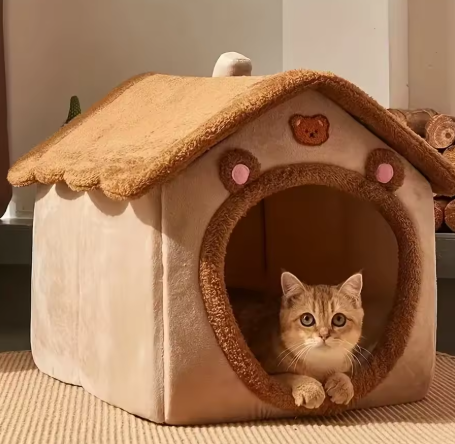 Casinha de Pelúcia BearHome – Para Gatos e Cães Pequenos
