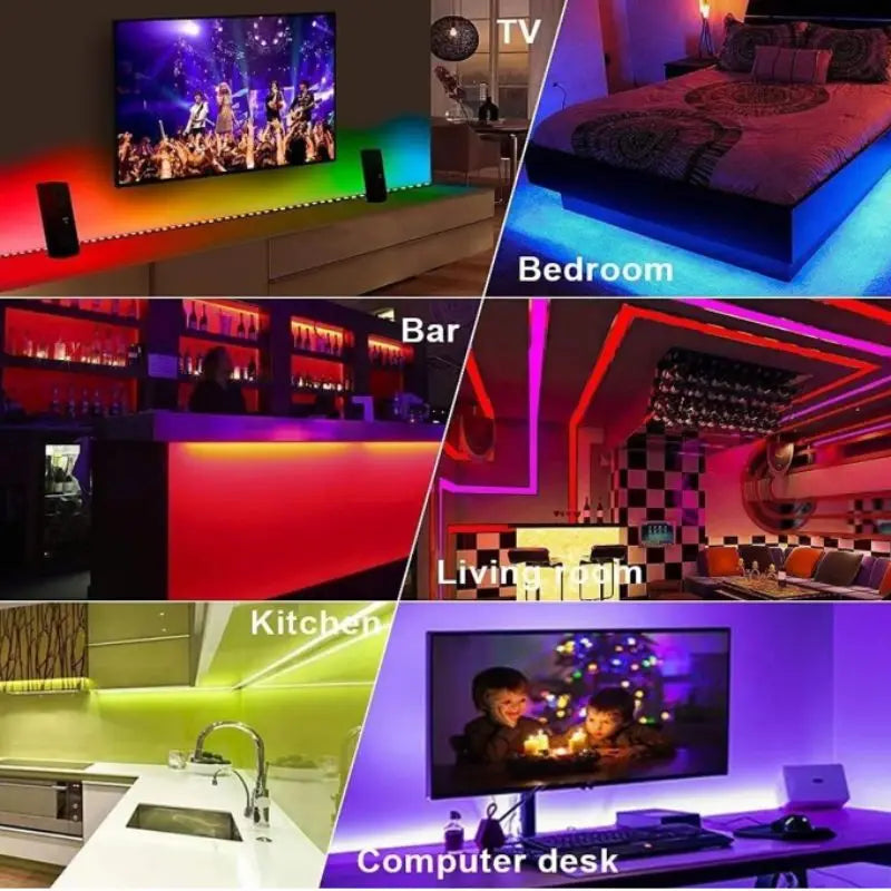 Fita LED RGB Decorativa com Controle Remoto – Multicolorida