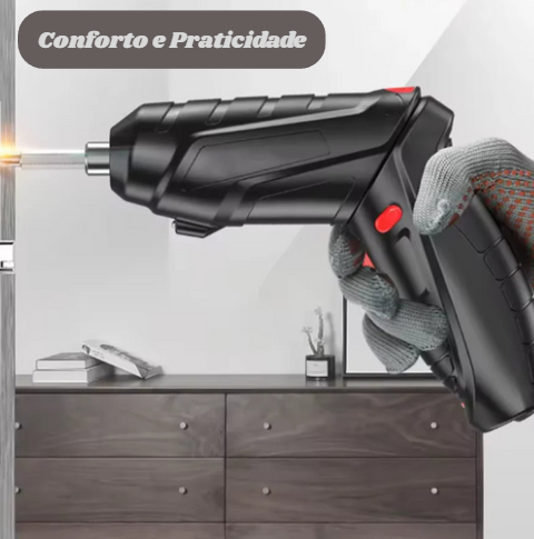 Kit Parafusadeira Elétrica Recarregável com Maleta e Acessórios