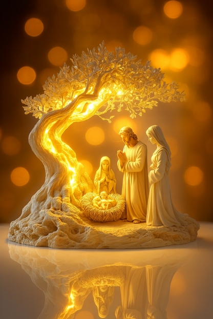 Escultura Iluminada Árvore da Vida