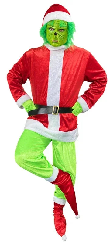 Fantasia Natalina Grinch – Adulto Completa com Roupa e Máscara